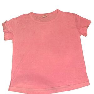 Jenni Intimates Women Round Neck Short Sleeve Textured Top, Pink  heat, Size L
